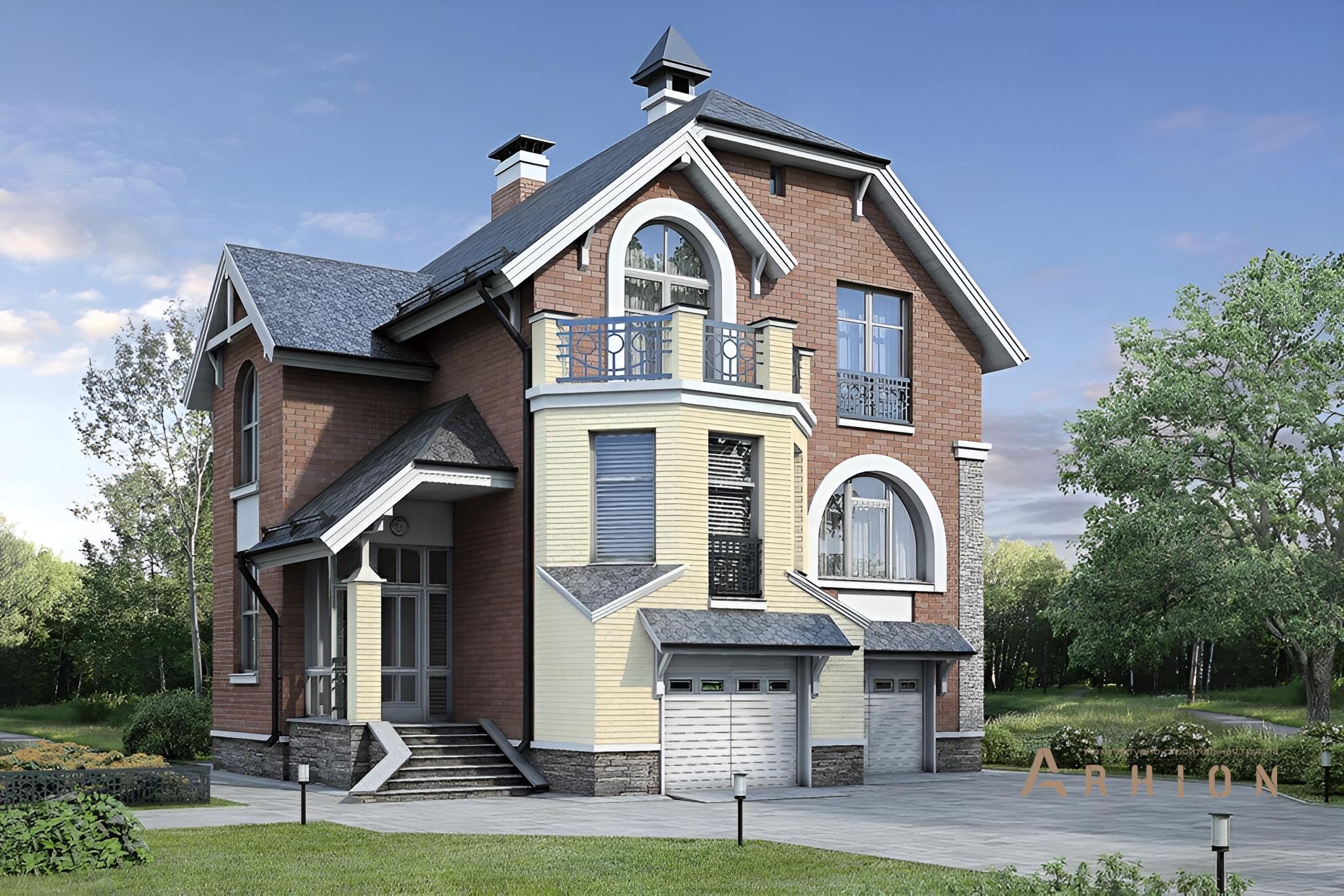 2. Проект одноэтажного дома в европейском стиле с плоской кровлей , 54-64, площадью - 229 кв c цокольным этажом, мансардой, сауной, балконом, гаражом