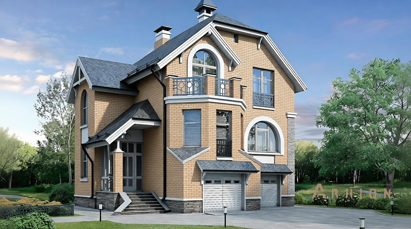 3. Проект одноэтажного дома в европейском стиле с плоской кровлей , 54-64, площадью - 229 кв c цокольным этажом, мансардой, сауной, балконом, гаражом