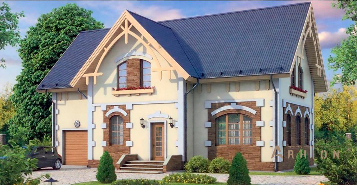 1. Проект одноэтажного дома в европейском стиле с плоской кровлей , 54-71, площадью - 197 кв c мансардой, гаражом