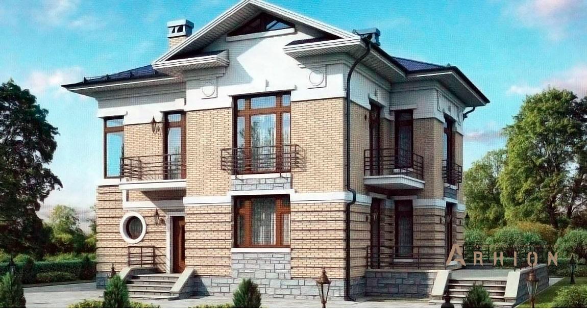 1. Проект двухэтажного дома в современном классическом стиле с плоской кровлей , 54-85, площадью - 206 кв c сауной, терассой, балконом