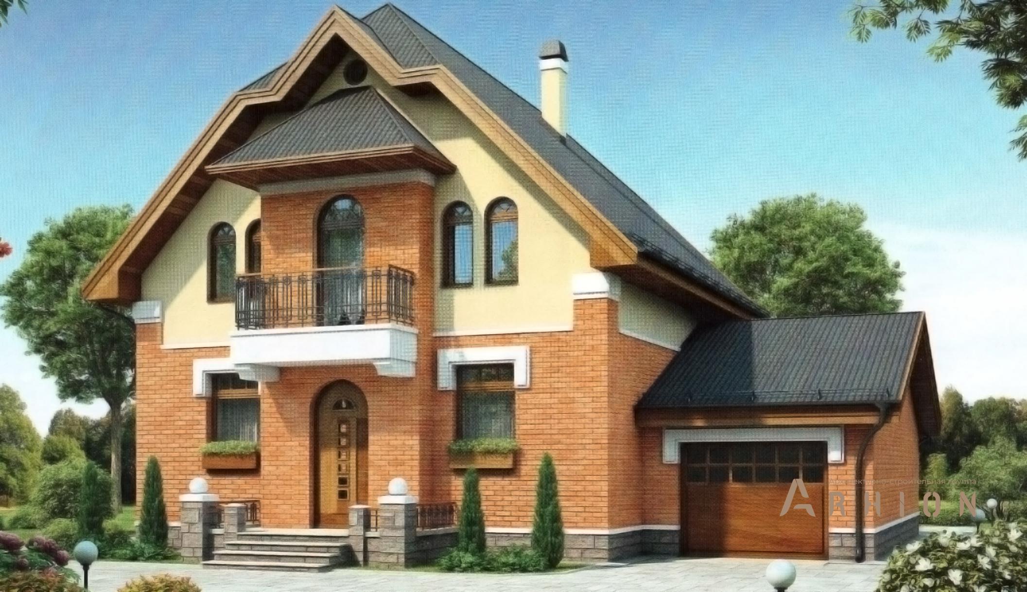 1. Проект одноэтажного дома в современном стиле с плоской кровлей , 55-16, площадью - 183 кв c мансардой, терассой, балконом, гаражом