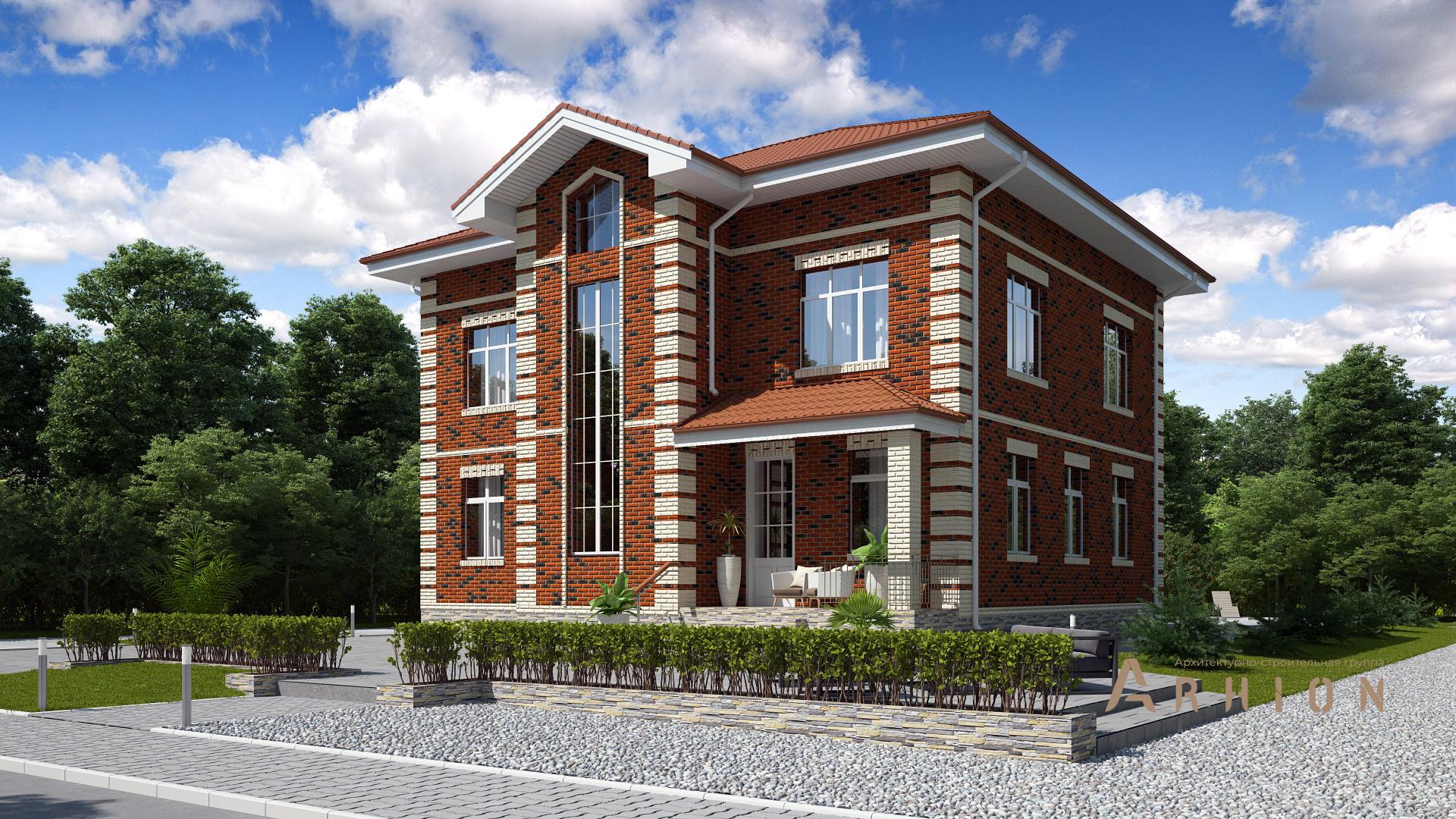 3. Проект двухэтажного дома в современном классическом стиле с плоской кровлей , ac-11-36, площадью - 323 кв c мансардой