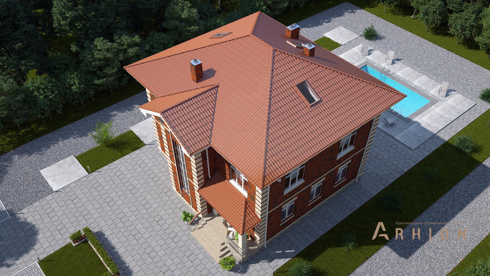 2. Проект двухэтажного дома в современном классическом стиле с плоской кровлей , ac-11-36, площадью - 323 кв c мансардой