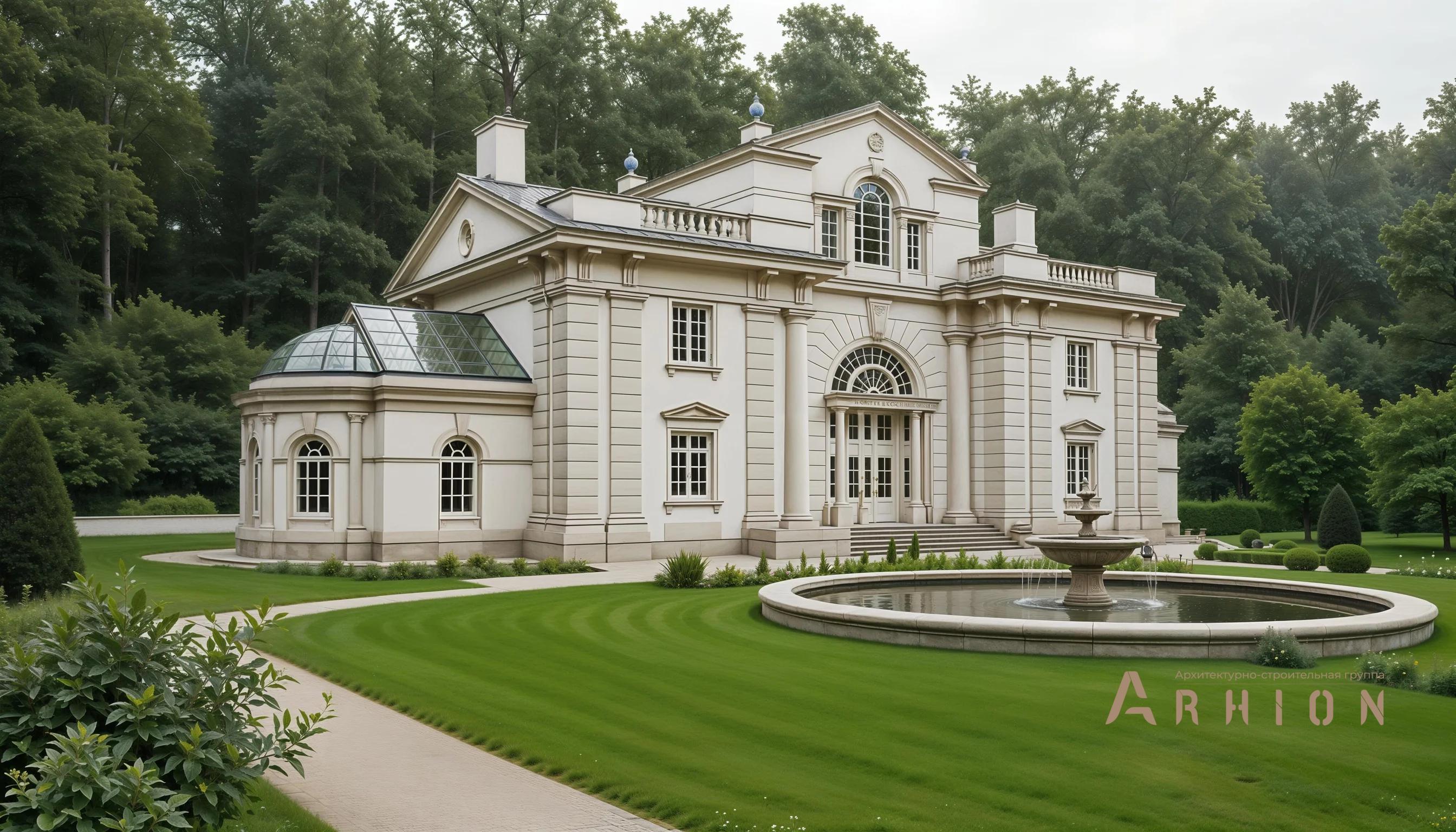 3. Проект двухэтажного дома в классическом стиле с многоскатной кровлей, AM-14, площадью - 640 кв c мансардой, сауной, терассой, балконом