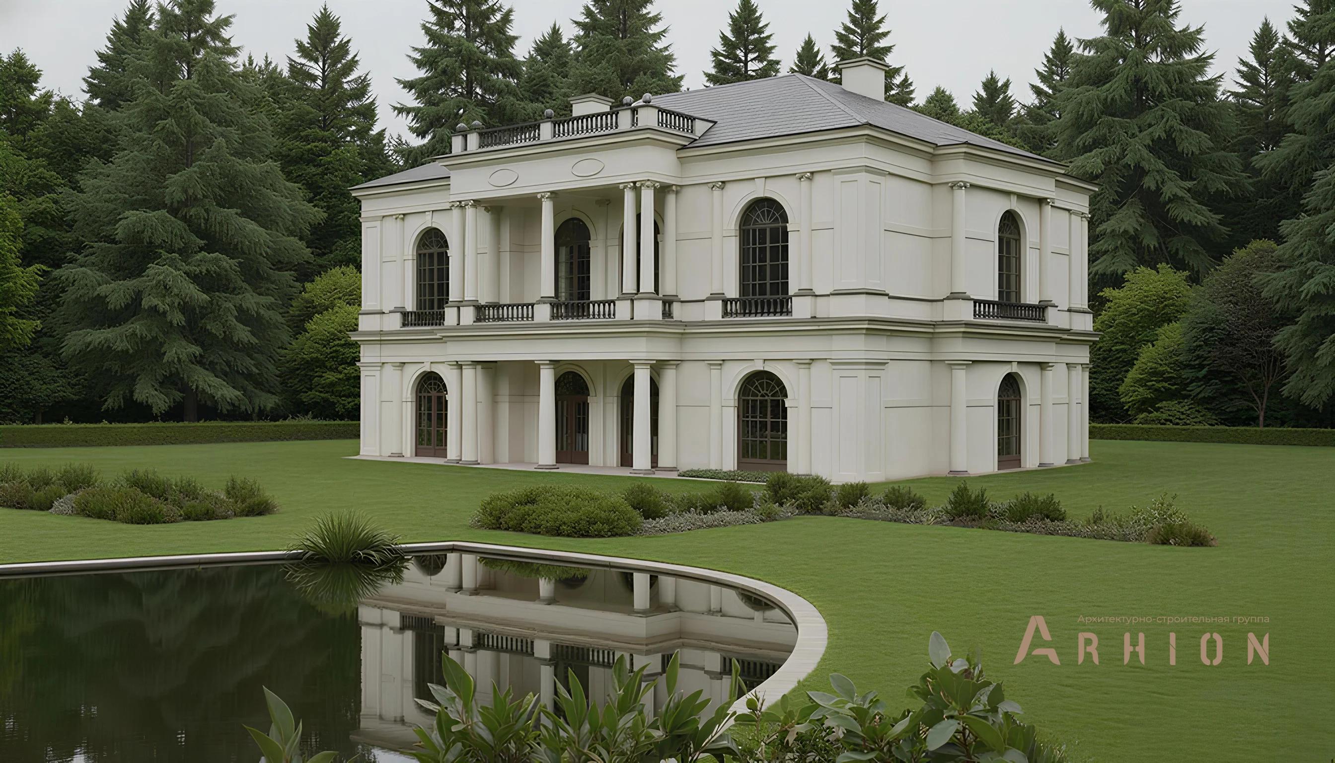 3. Проект двухэтажного дома в классическом стиле с многоскатной кровлей, AM-15, площадью - 530 кв c терассой, балконом, гаражом, вторым светом