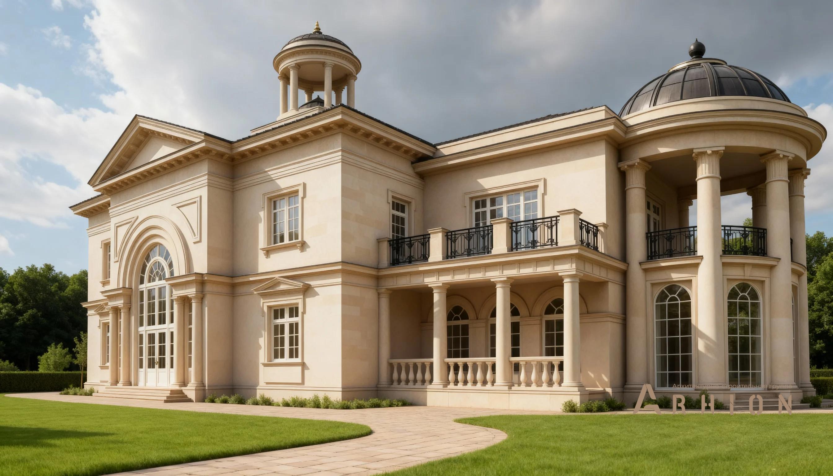 3. Проект двухэтажного дома в классическом стиле с многоскатной кровлей, AM-17, площадью - 520 кв c балконом, вторым светом