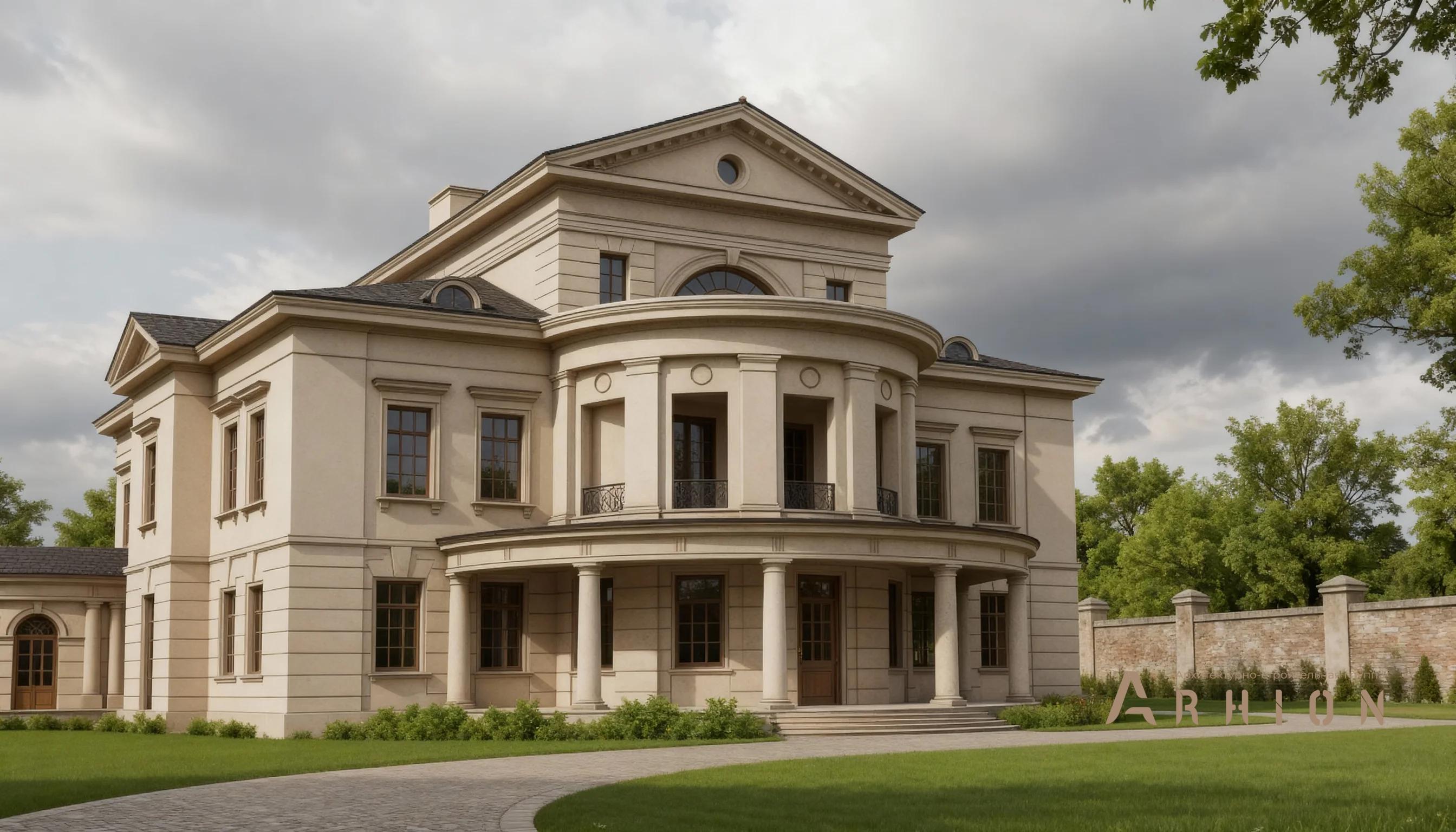 3. Проект двухэтажного дома в классическом стиле с многоскатной кровлей, AM-21, площадью - 970 кв c мансардой, сауной, гаражом, бассейном, эркером, вторым светом