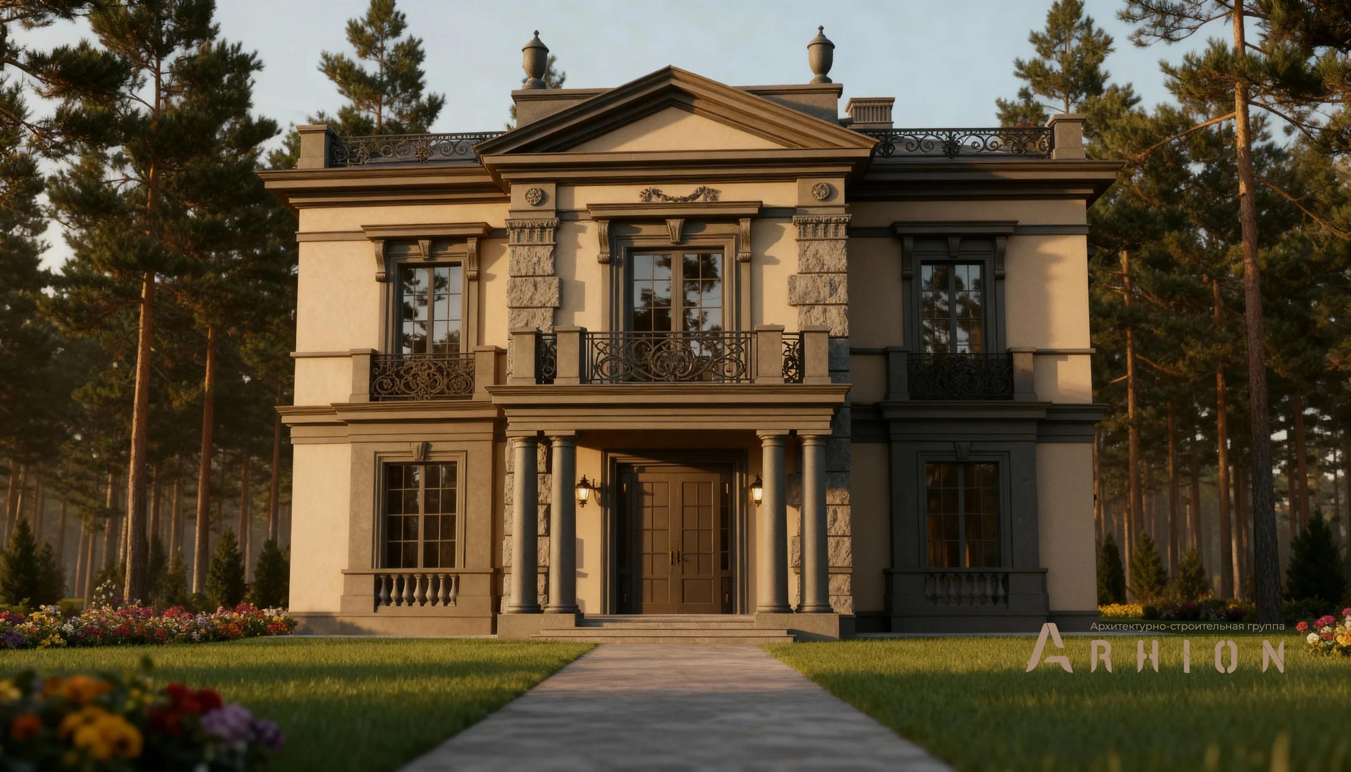 3. Проект двухэтажного дома в классическом стиле с многоскатной кровлей, AM-22, площадью - 428 кв c цокольным этажом, вторым светом