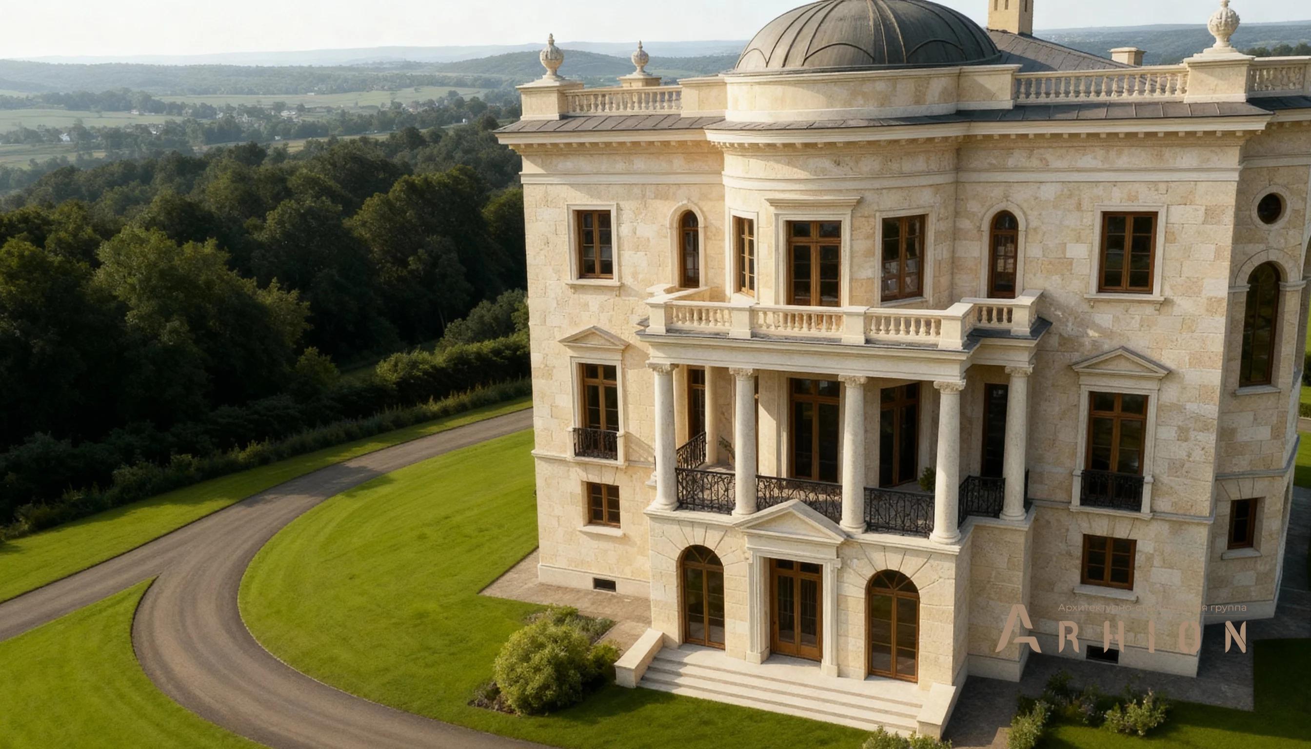 2. Проект трехэтажного дома в классическом стиле с многоскатной кровлей, AM-24, площадью - 731 кв c сауной, балконом, гаражом, эркером, вторым светом