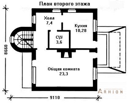 7. Проект двухэтажного дома в современном стиле с плоской кровлей , AS-022, площадью - 141 кв c мансардой, сауной, балконом, гаражом