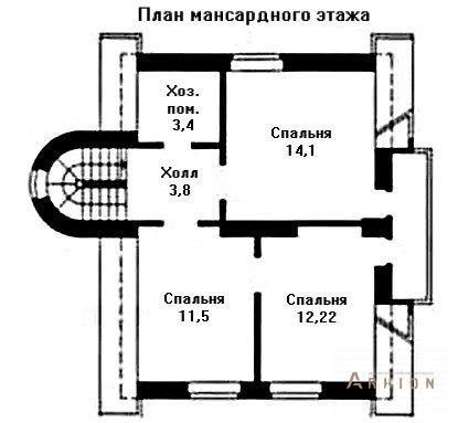 8. Проект двухэтажного дома в современном стиле с плоской кровлей , AS-022, площадью - 141 кв c мансардой, сауной, балконом, гаражом