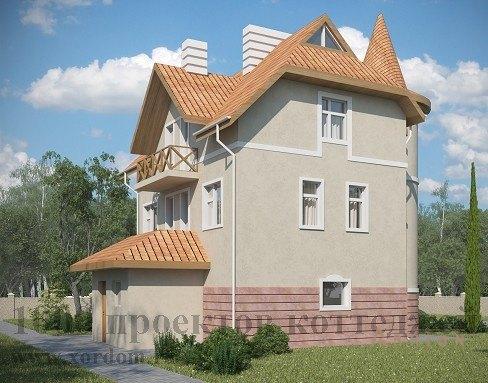 5. Проект двухэтажного дома в современном стиле с плоской кровлей , AS-022, площадью - 141 кв c мансардой, сауной, балконом, гаражом