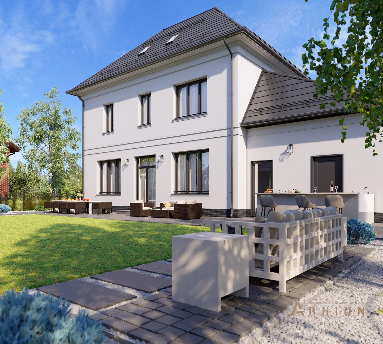 8. Проект двухэтажного дома в прованском стиле с многоскатной кровлей, av-348, площадью - 335 кв c мансардой, терассой, гаражом