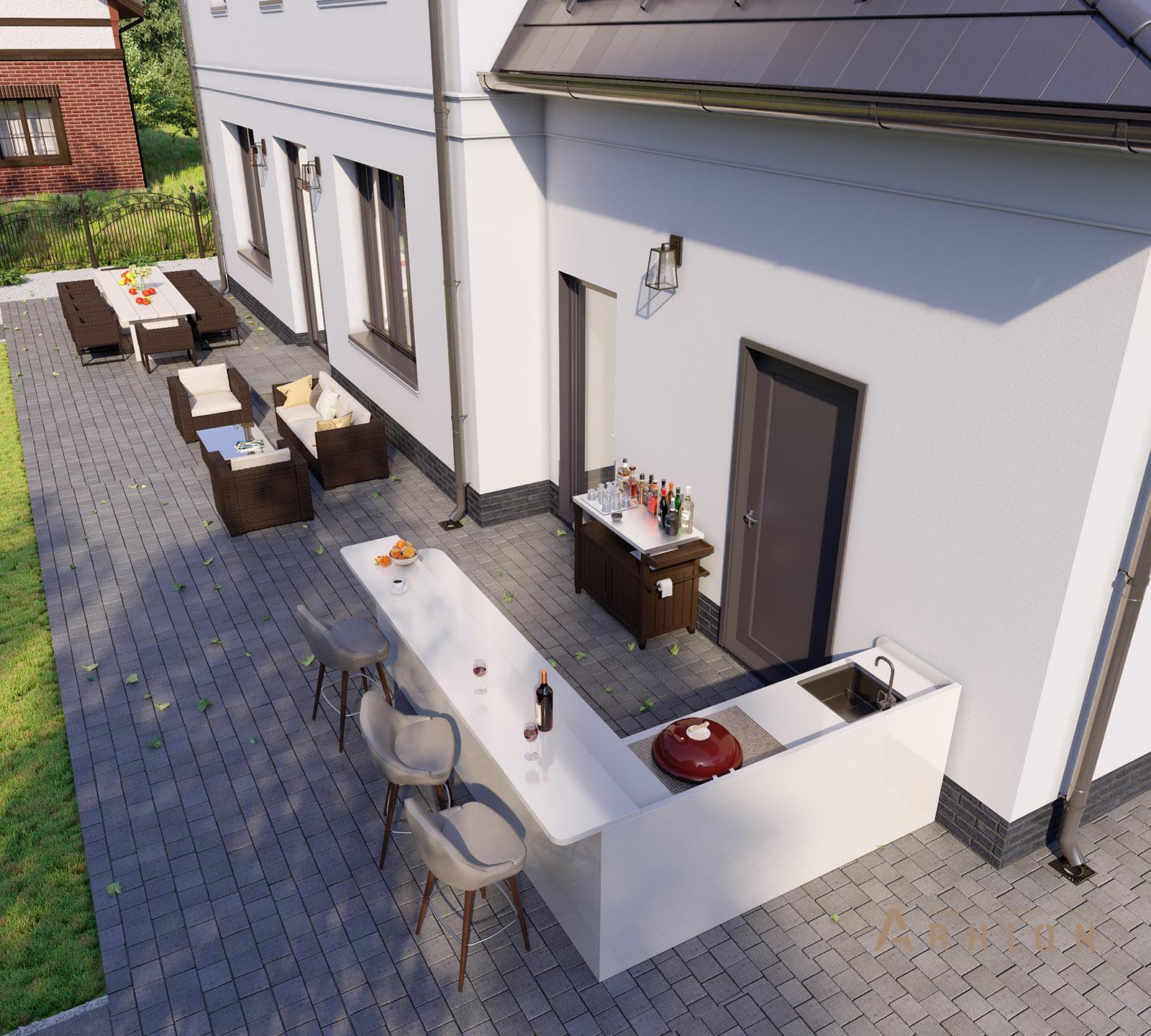 9. Проект двухэтажного дома в прованском стиле с многоскатной кровлей, av-348, площадью - 335 кв c мансардой, терассой, гаражом