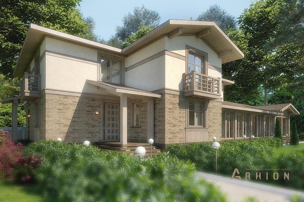 2. Проект двухэтажного дома в альпийском стиле с многоскатной кровлей, av-376, площадью - 376 кв c сауной, балконом, бассейном