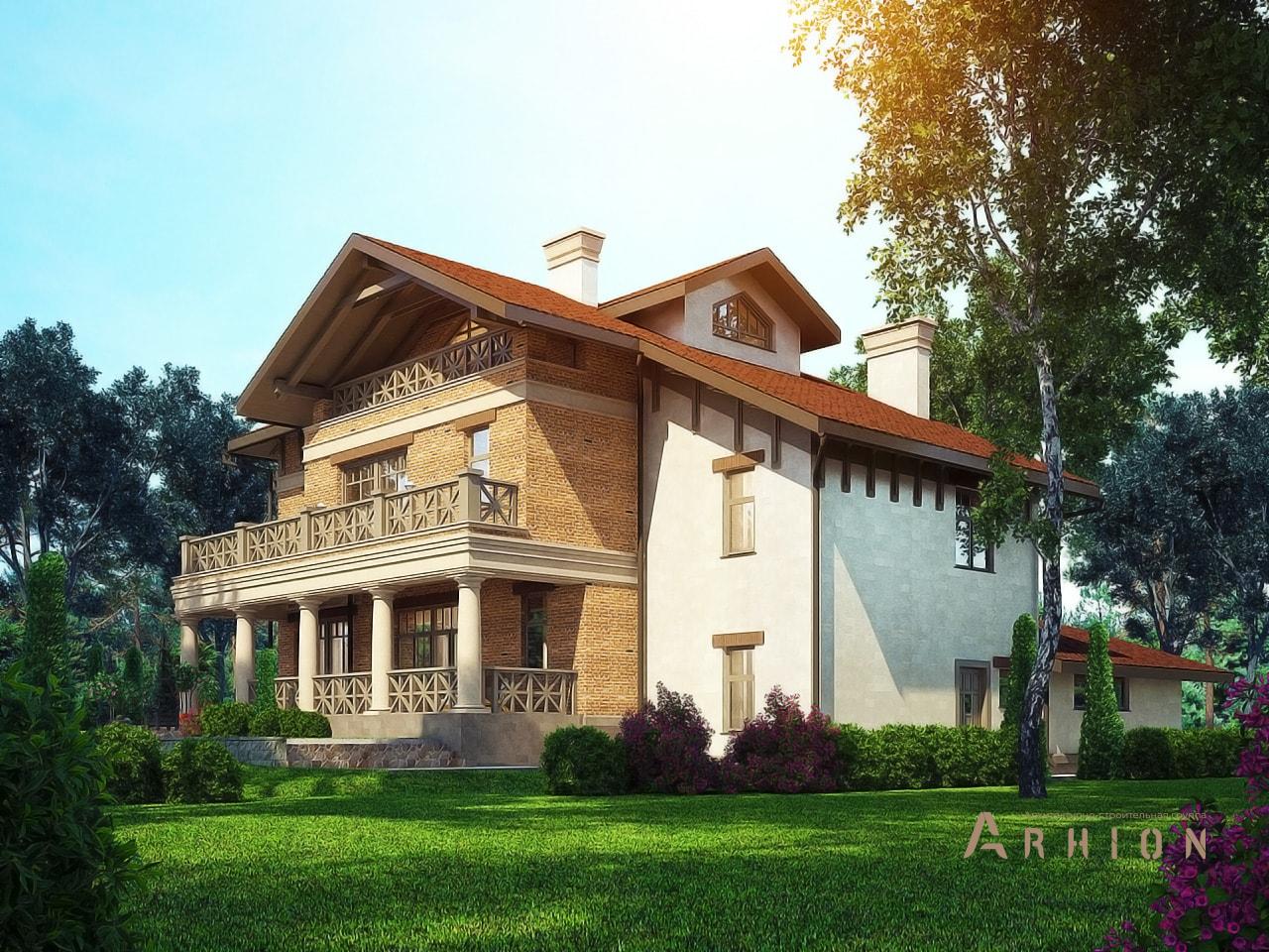 4. Проект двухэтажного дома в европейском стиле с многоскатной кровлей, av-570, площадью - 570 кв c мансардой