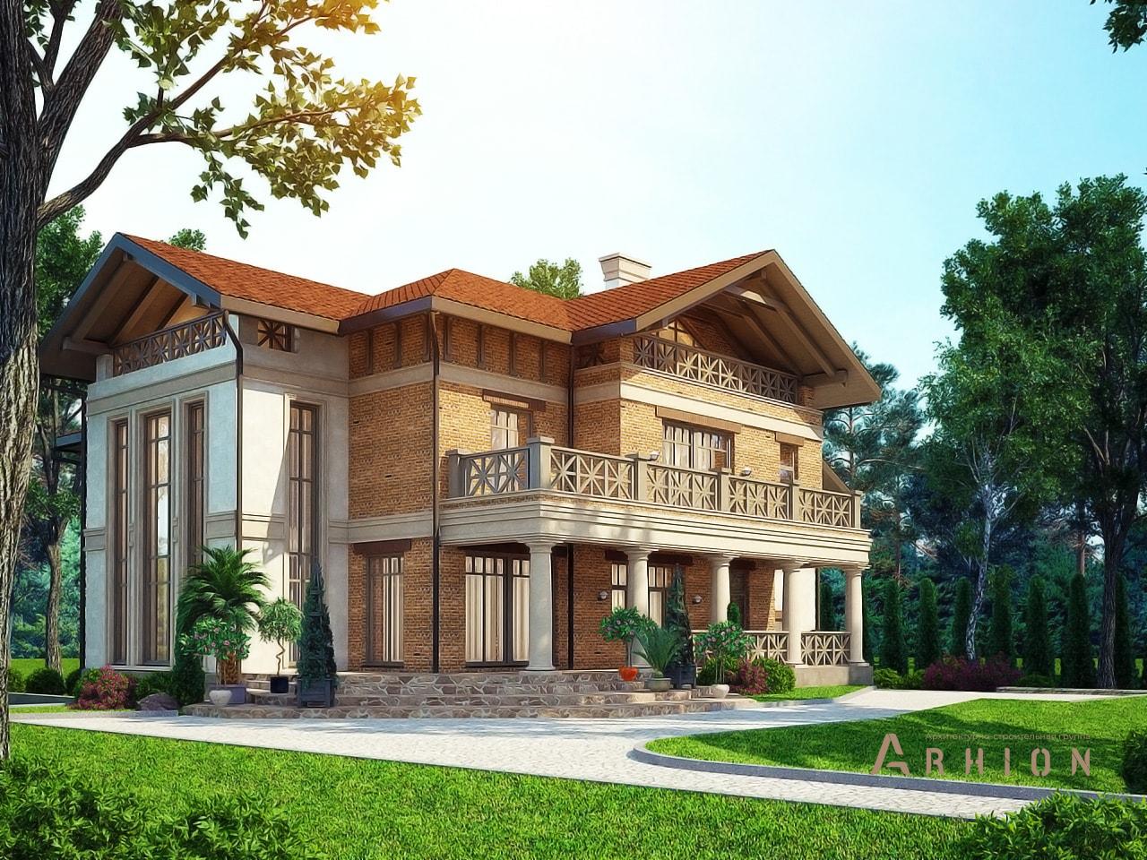 1. Проект двухэтажного дома в европейском стиле с многоскатной кровлей, av-570, площадью - 570 кв c мансардой