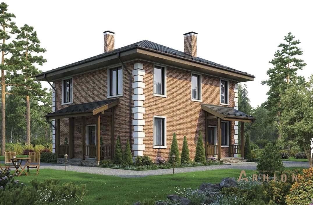 1. Проект двухэтажного дома в современном стиле с четырехскатной, br-127, площадью - 133 кв