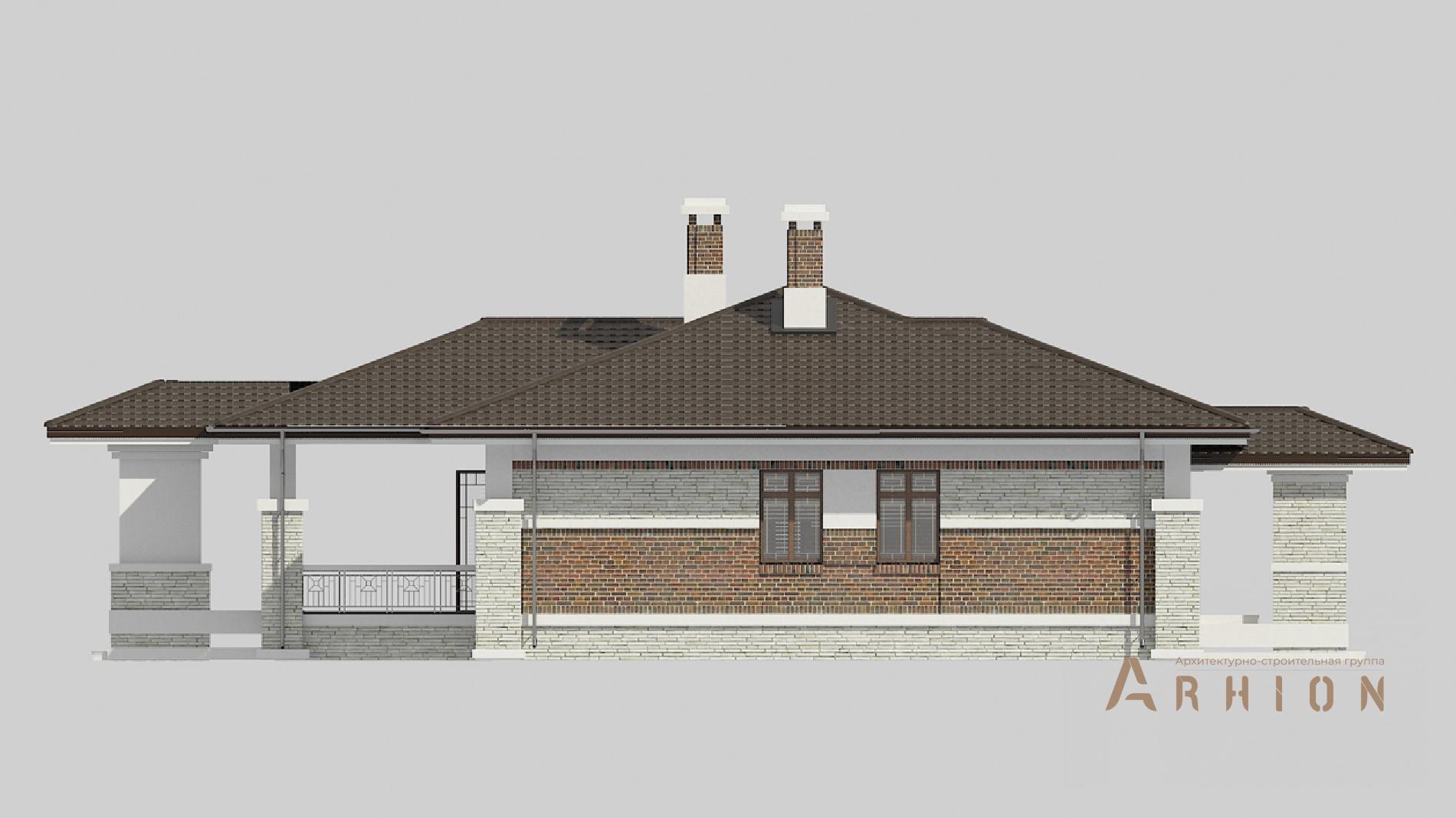 4. Проект одноэтажного дома в стиле Ллойда Райта (прерий) с четырехскатной, cp-08-02, площадью - 418 кв c цокольным этажом, сауной, терассой