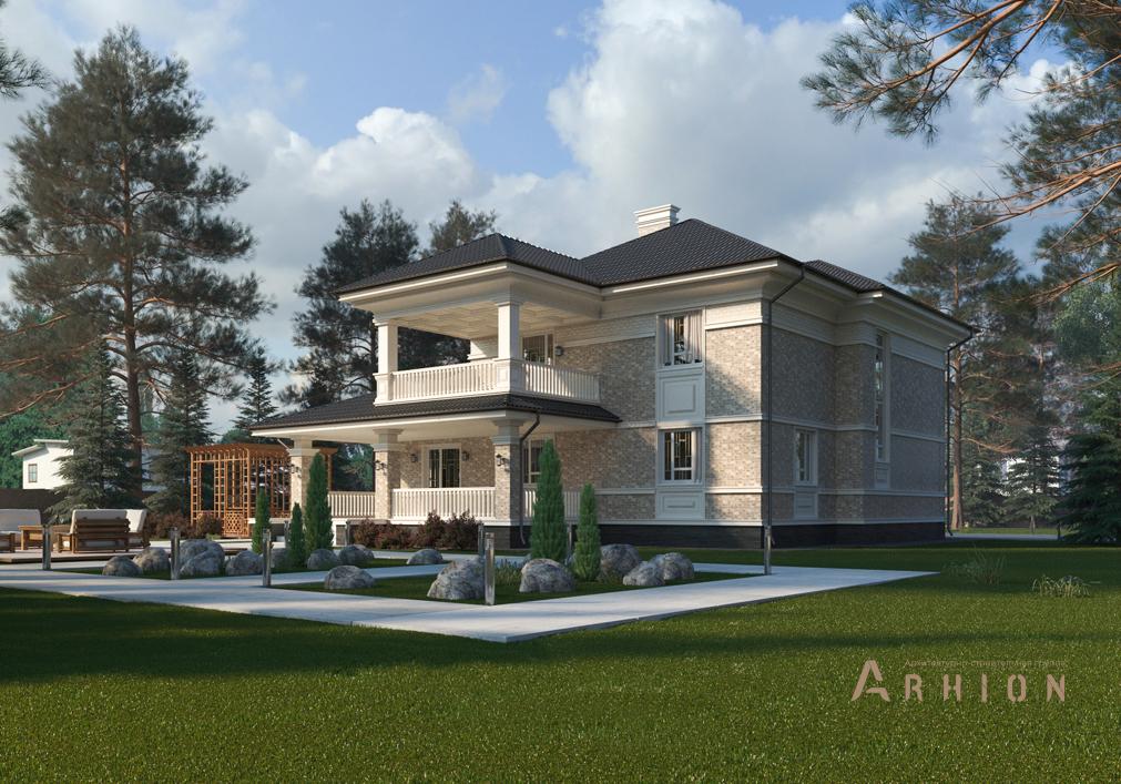 3. Проект двухэтажного дома в современном классическом стиле с плоской кровлей , cp-13-03, площадью - 199 кв c сауной, терассой, балконом