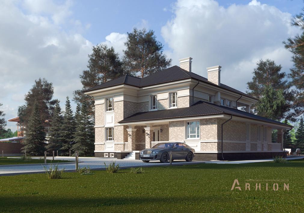 1. Проект двухэтажного дома в современном классическом стиле с плоской кровлей , cp-13-03, площадью - 199 кв c сауной, терассой, балконом