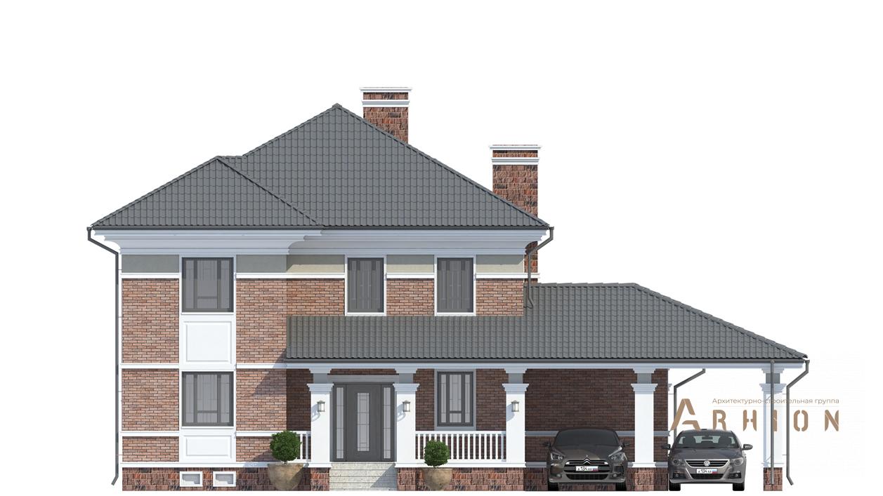 5. Проект двухэтажного дома в современном стиле с четырехскатной, cp-13-07, площадью - 176 кв c гаражом
