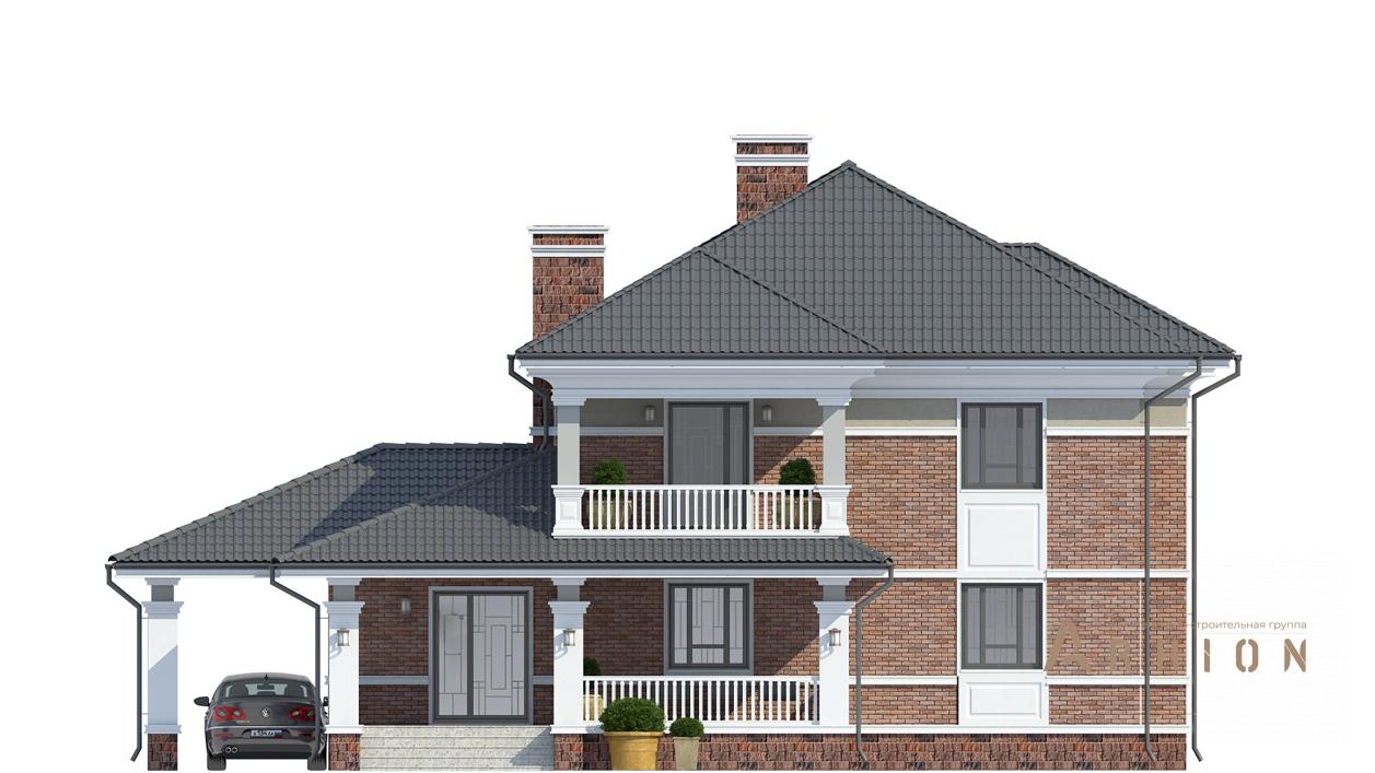 7. Проект двухэтажного дома в современном стиле с четырехскатной, cp-13-07, площадью - 176 кв c гаражом