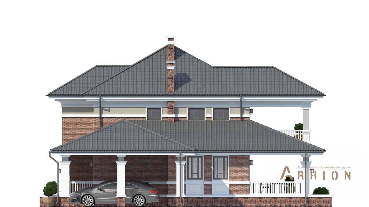 8. Проект двухэтажного дома в современном стиле с четырехскатной, cp-13-07, площадью - 176 кв c гаражом