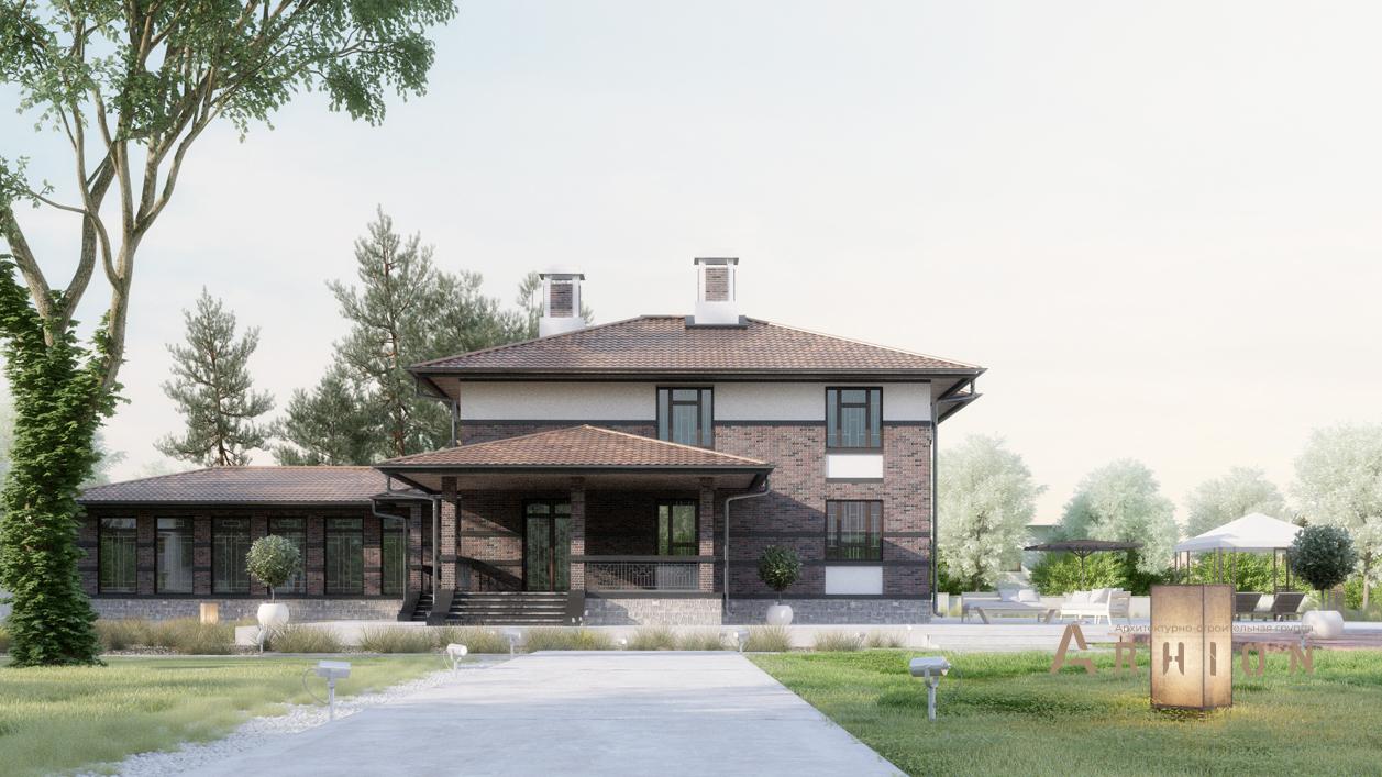 3. Проект двухэтажного дома в современном стиле с четырехскатной, cp-13-14, площадью - 383 кв