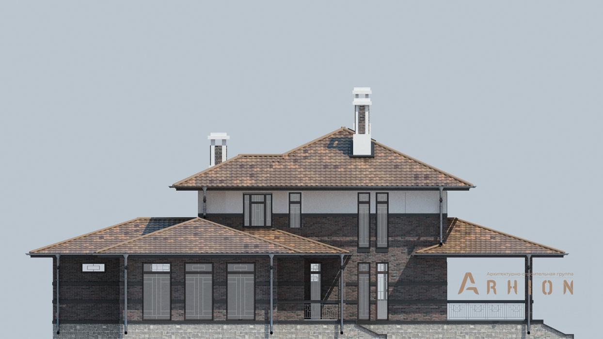 7. Проект двухэтажного дома в современном стиле с четырехскатной, cp-13-14, площадью - 383 кв