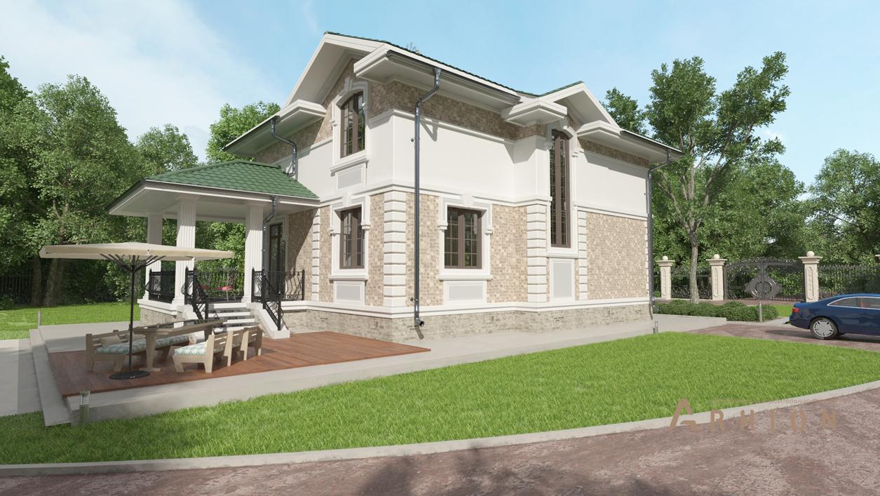 3. Проект двухэтажного дома в современном стиле с плоской кровлей , cp-13-50, площадью - 160 кв c терассой