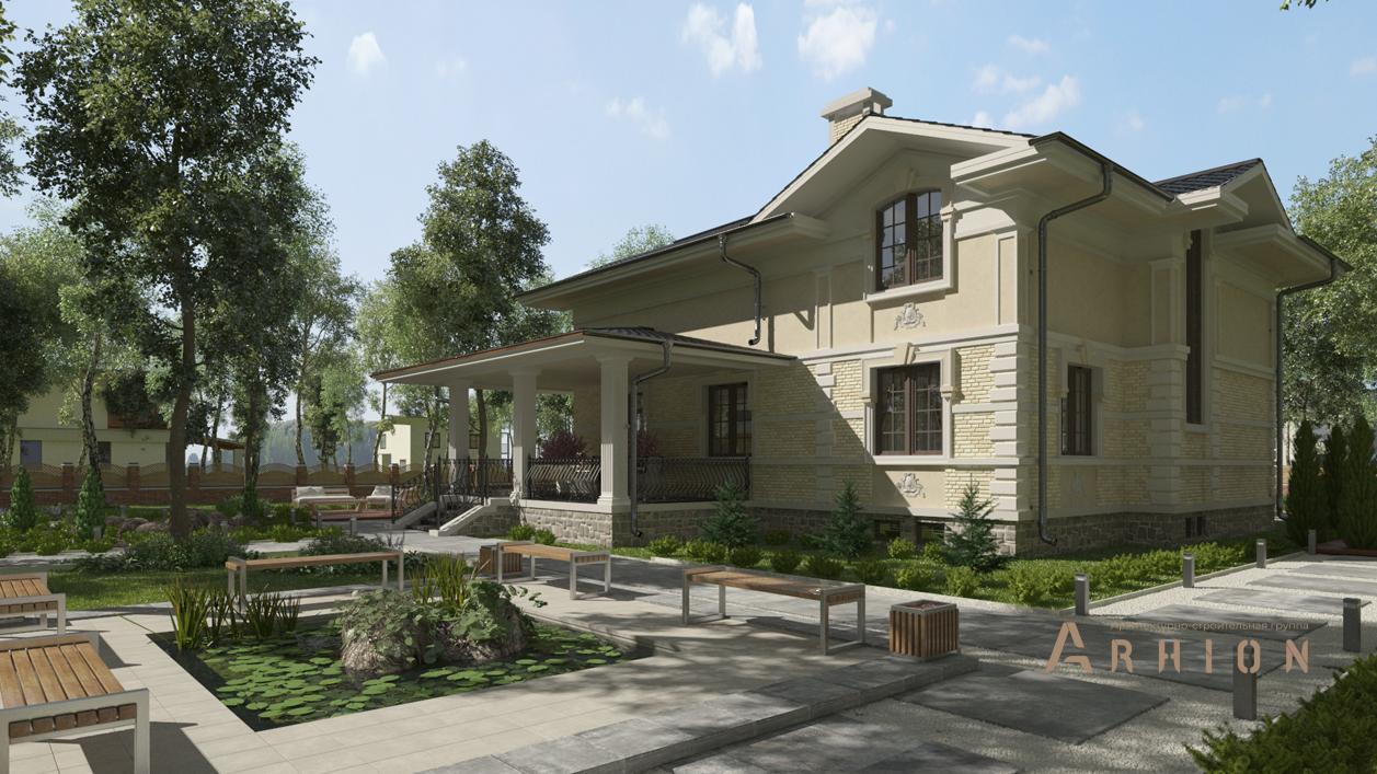 2. Проект двухэтажного дома в английском стиле с плоской кровлей , cp-13-58, площадью - 237 кв