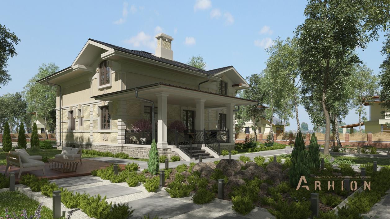 4. Проект двухэтажного дома в английском стиле с плоской кровлей , cp-13-58, площадью - 237 кв