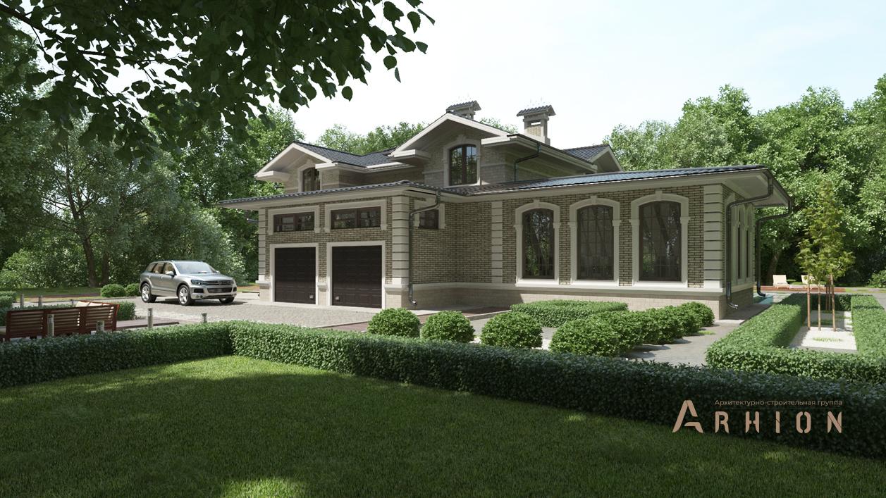 1. Проект двухэтажного дома в современном стиле с плоской кровлей , cp-13-63, площадью - 345 кв c терассой, гаражом, бассейном