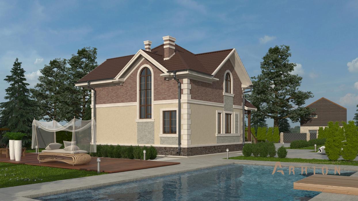 3. Проект одноэтажного дома в современном стиле с плоской кровлей , cp-14-19, площадью - 158 кв c мансардой