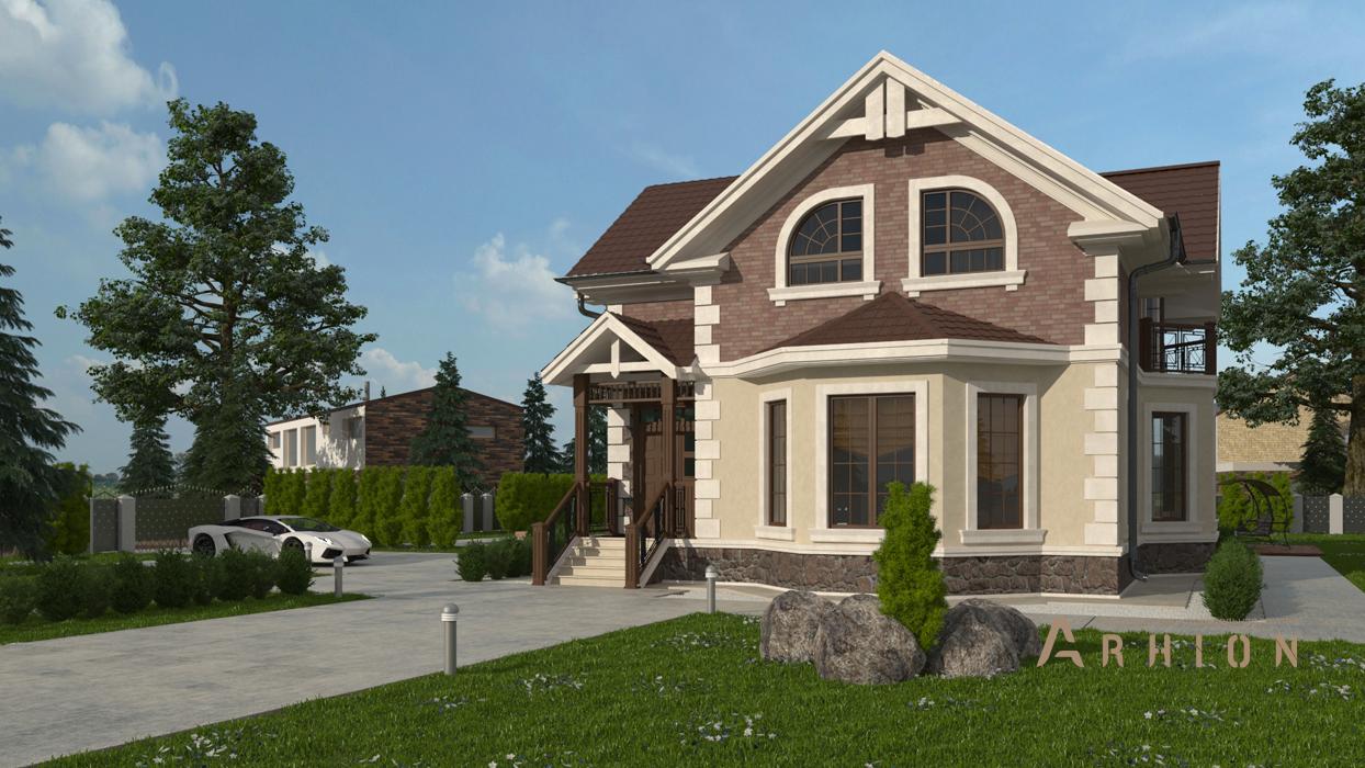 1. Проект одноэтажного дома в современном стиле с плоской кровлей , cp-14-19, площадью - 158 кв c мансардой