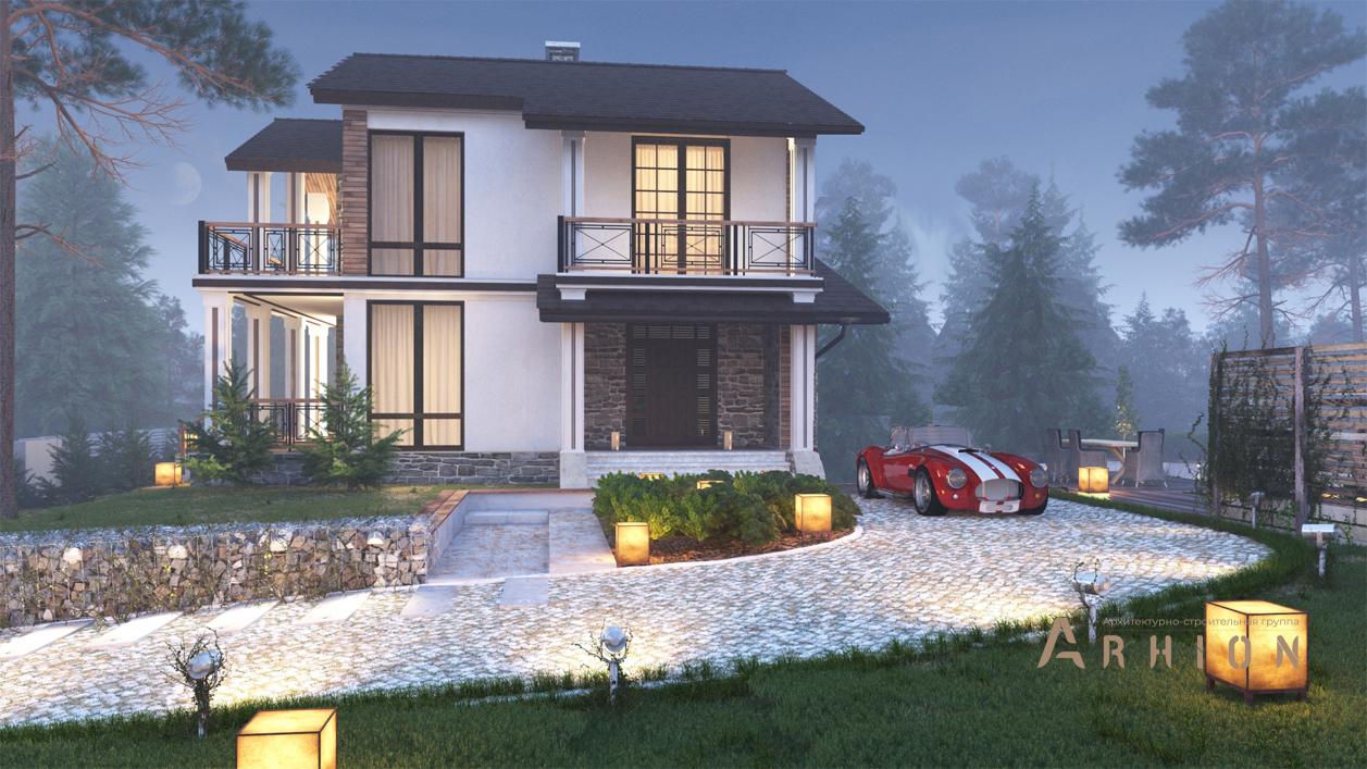 2. Проект одноэтажного дома в финском стиле с двускатной кровлей, cp-14-20, площадью - 147 кв c мансардой