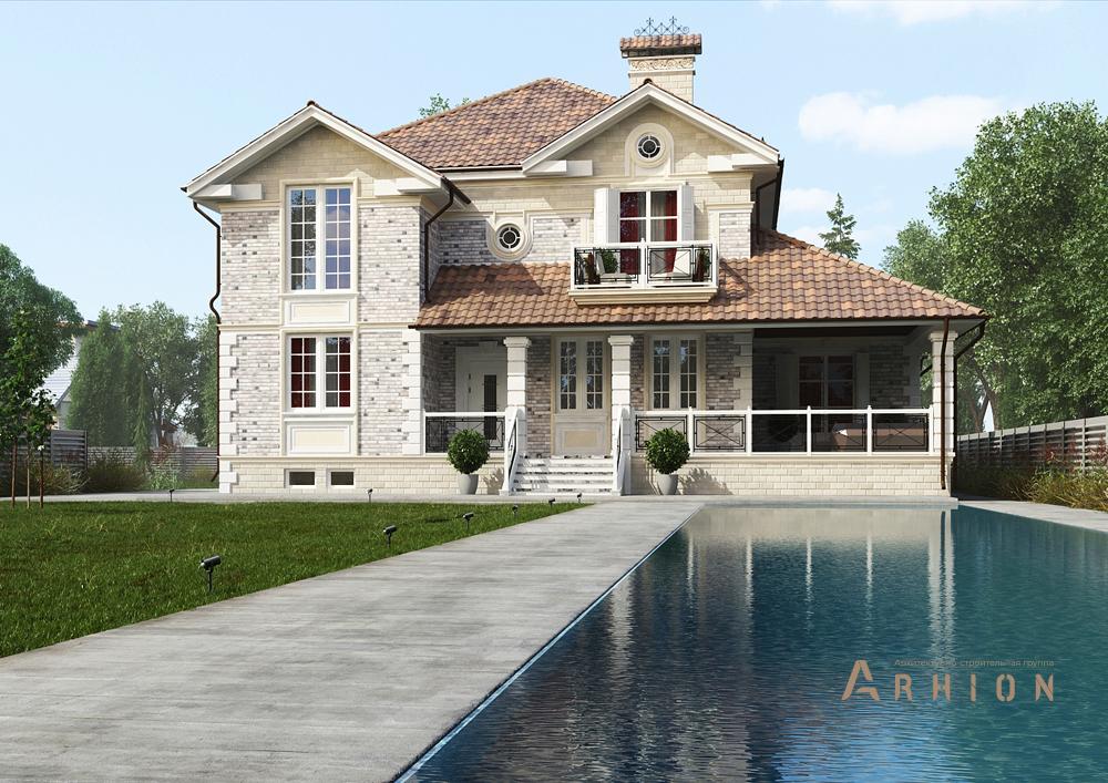 1. Проект двухэтажного дома в современном стиле с плоской кровлей , cp-14-27, площадью - 227 кв c цокольным этажом