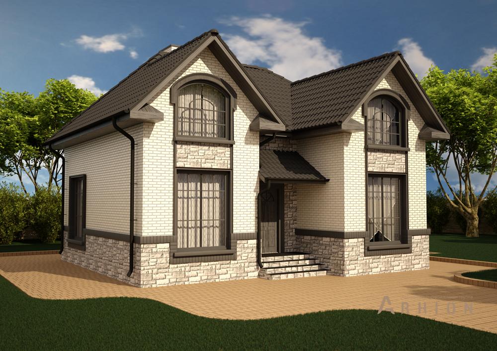 1. Проект одноэтажного дома в скандинавском стиле с многоскатной кровлей, cp-14-48, площадью - 186 кв c цокольным этажом, мансардой