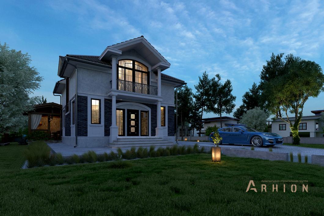 1. Проект одноэтажного дома в современном стиле с плоской кровлей , cp-14-60, площадью - 195 кв c цокольным этажом, мансардой