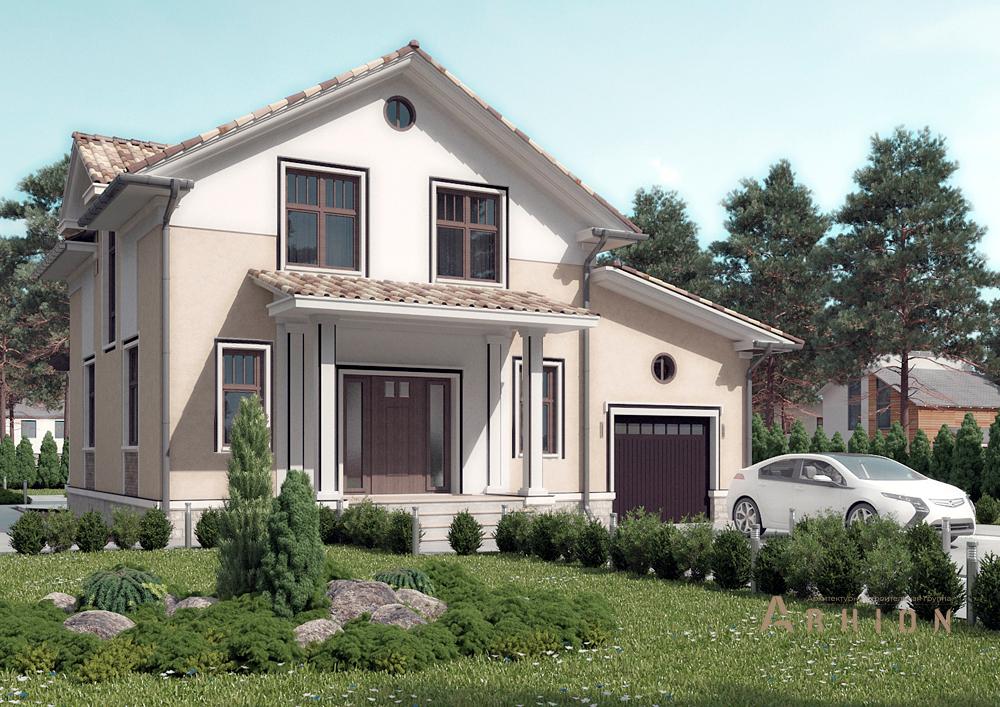 1. Проект одноэтажного дома в современном стиле с плоской кровлей , cp-14-64, площадью - 233 кв c цокольным этажом, мансардой, гаражом