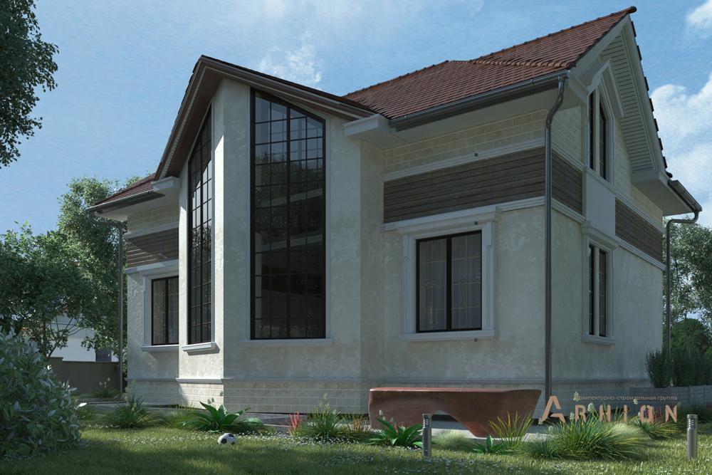 3. Проект одноэтажного дома в современном стиле с плоской кровлей , cp-15-16, площадью - 182 кв c цокольным этажом, мансардой