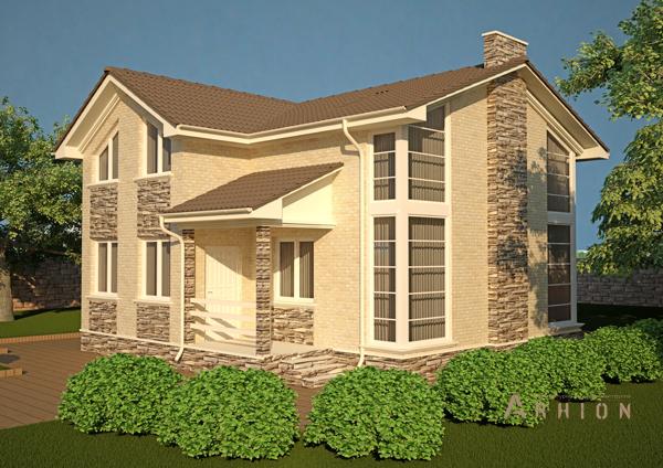 1. Проект одноэтажного дома в современном стиле с плоской кровлей , cp-15-67, площадью - 201 кв c мансардой