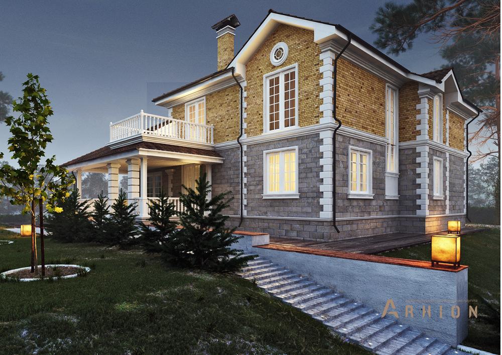 3. Проект двухэтажного дома в английском стиле с плоской кровлей , cp-16-17, площадью - 346 кв