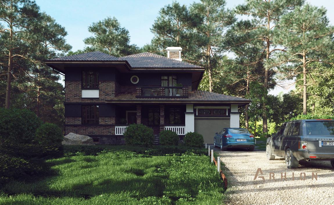 5. Проект двухэтажного дома в современном стиле с плоской кровлей , cp-16-22, площадью - 245 кв c цокольным этажом