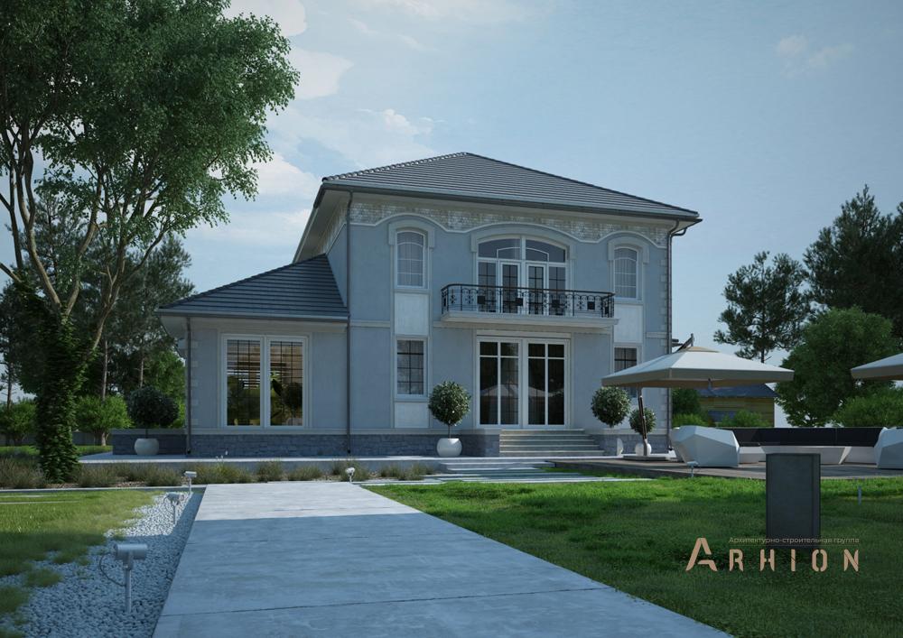 3. Проект одноэтажного дома в современном стиле с четырехскатной, cp-16-87, площадью - 317 кв c цокольным этажом, мансардой