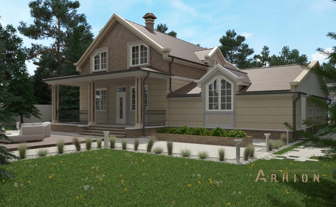 2. Проект одноэтажного дома в современном стиле с двускатной кровлей, cp-16-96, площадью - 243 кв c цокольным этажом, мансардой, гаражом