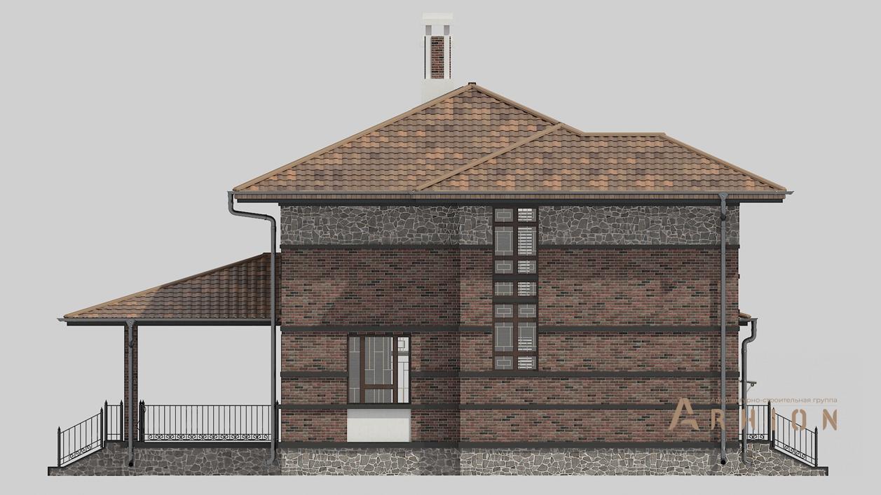 5. Проект двухэтажного дома в современном стиле с четырехскатной, cp-17-12, площадью - 373 кв c цокольным этажом