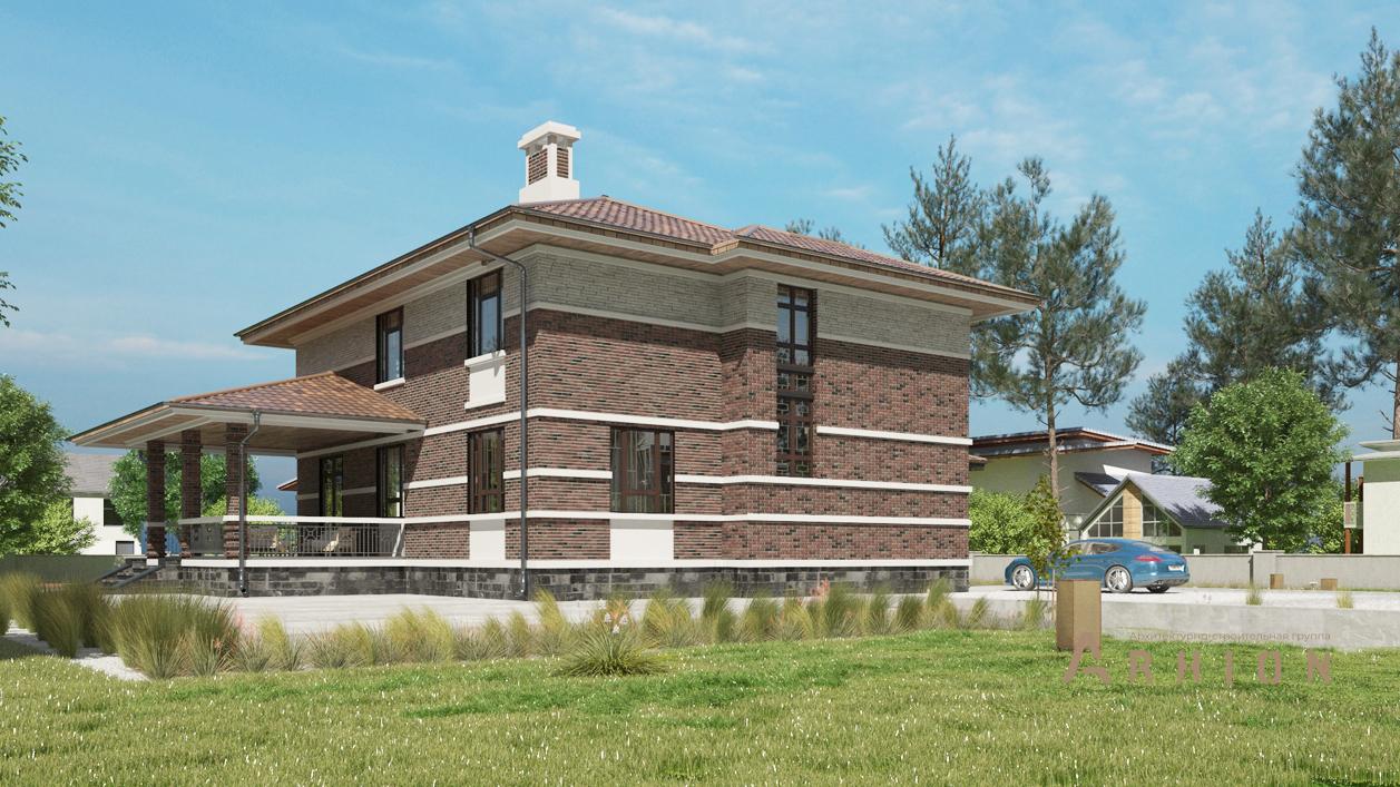 3. Проект двухэтажного дома в современном стиле с четырехскатной, cp-17-20, площадью - 415 кв c цокольным этажом