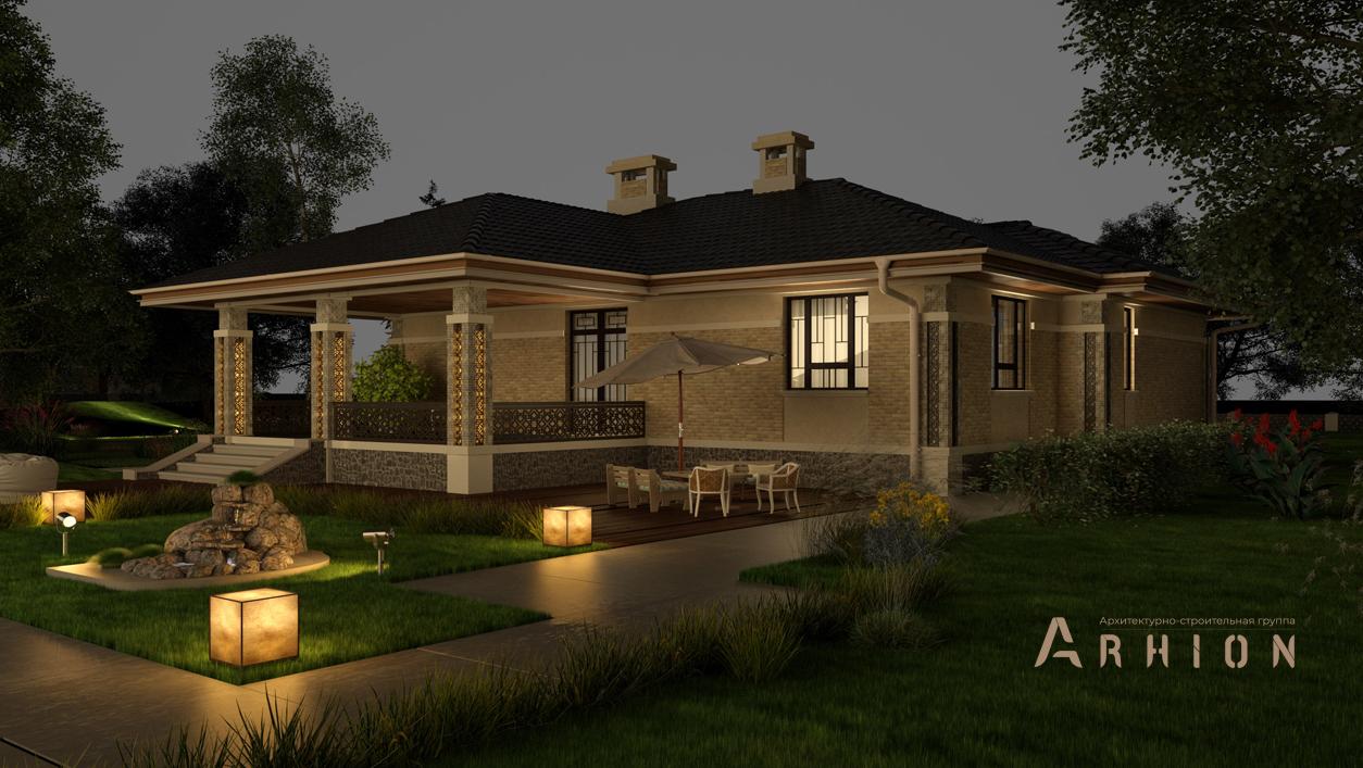 3. Проект одноэтажного дома в современном стиле с четырехскатной, cp-17-43, площадью - 401 кв c цокольным этажом